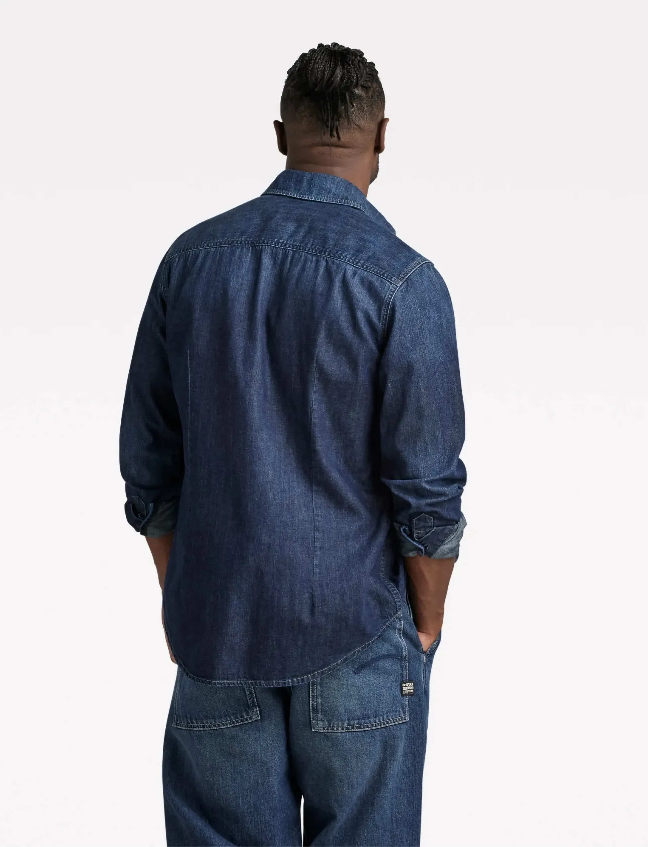 G-Star - Dakota slim shirt l\s - denim shirts - worn in deep sea - 4