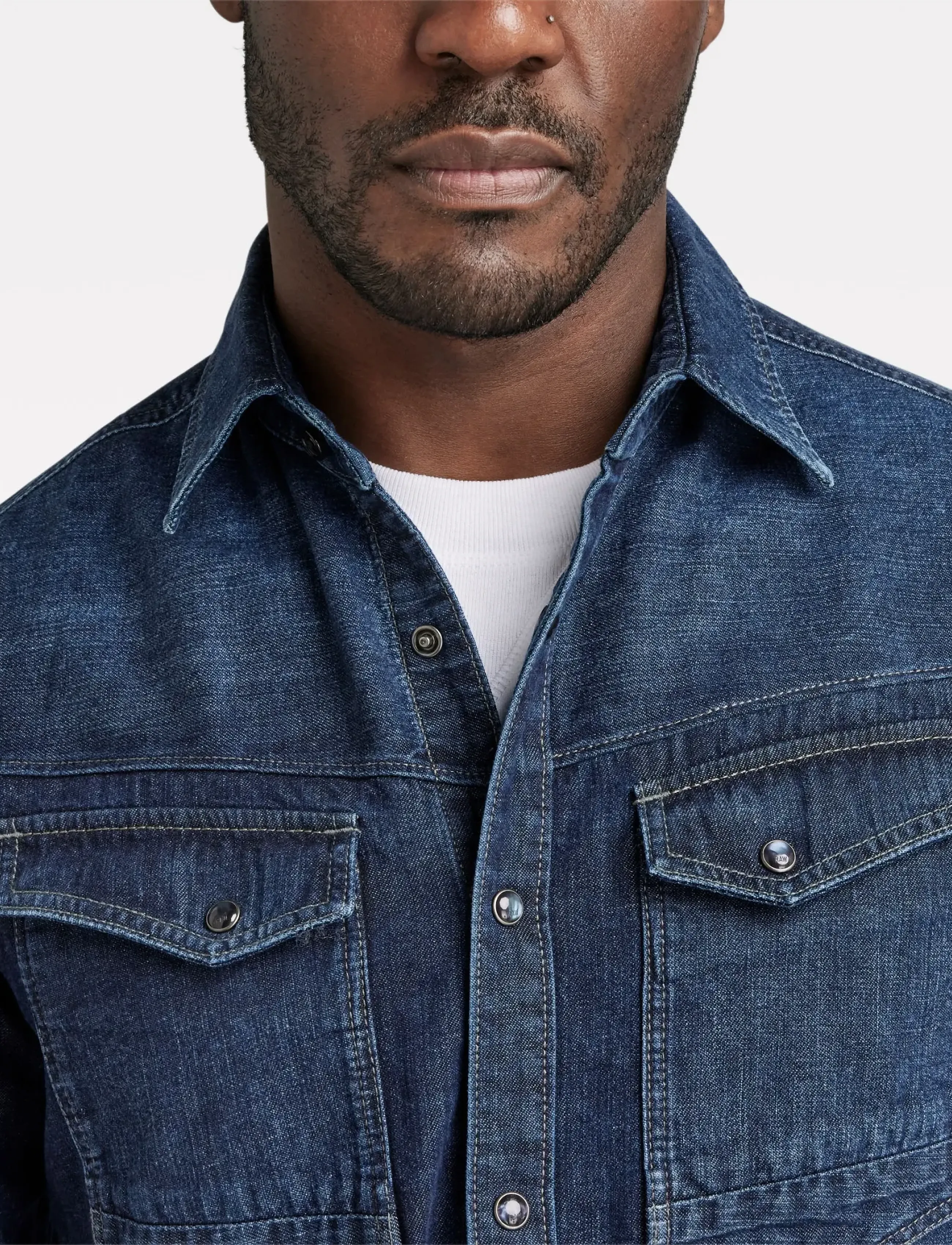 G-Star - Dakota slim shirt l\s - denim shirts - worn in deep sea - 5