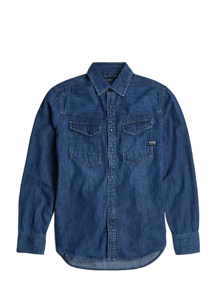 G-Star - Dakota slim shirt l\s - džinsa krekli - worn in windward - 0