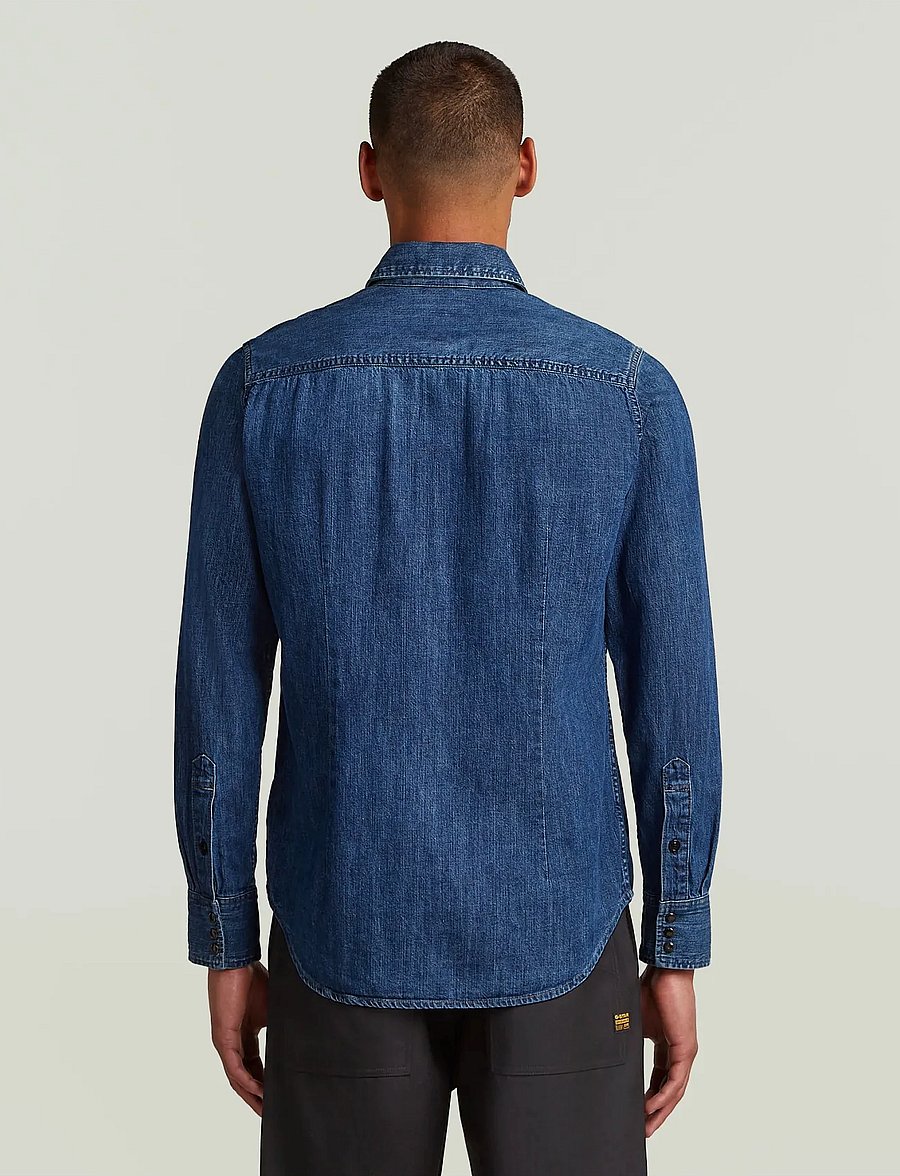 G-Star - Dakota slim shirt l\s - džinsa krekli - worn in windward - 1