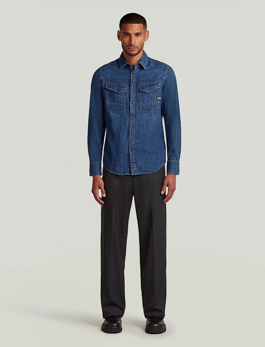 G-Star - Dakota slim shirt l\s - džinsa krekli - worn in windward - 2