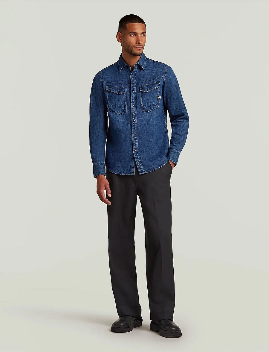 G-Star - Dakota slim shirt l\s - džinsa krekli - worn in windward - 5