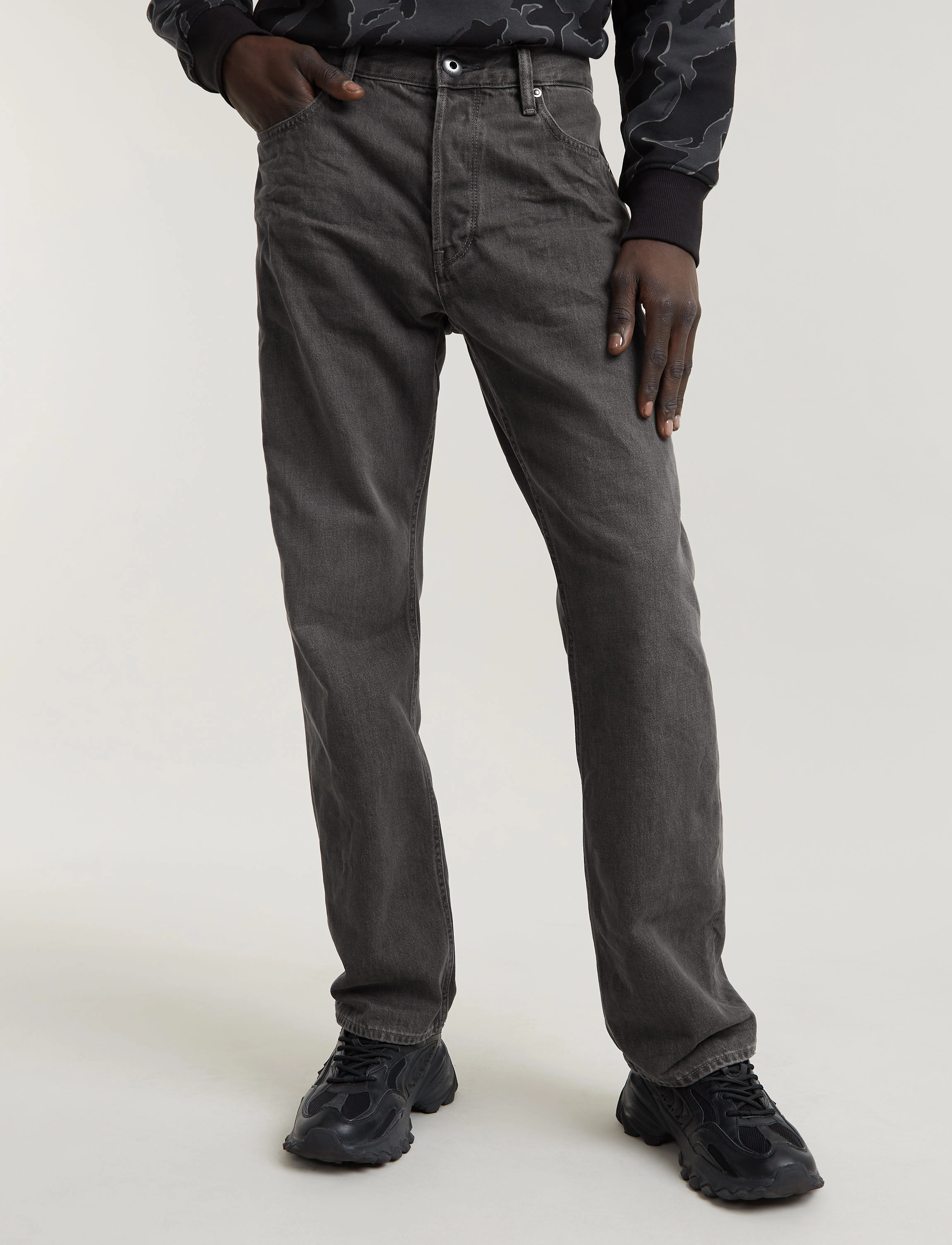 G-Star Dakota Regular Straight - Teksad - FADED BLACK INK / grey