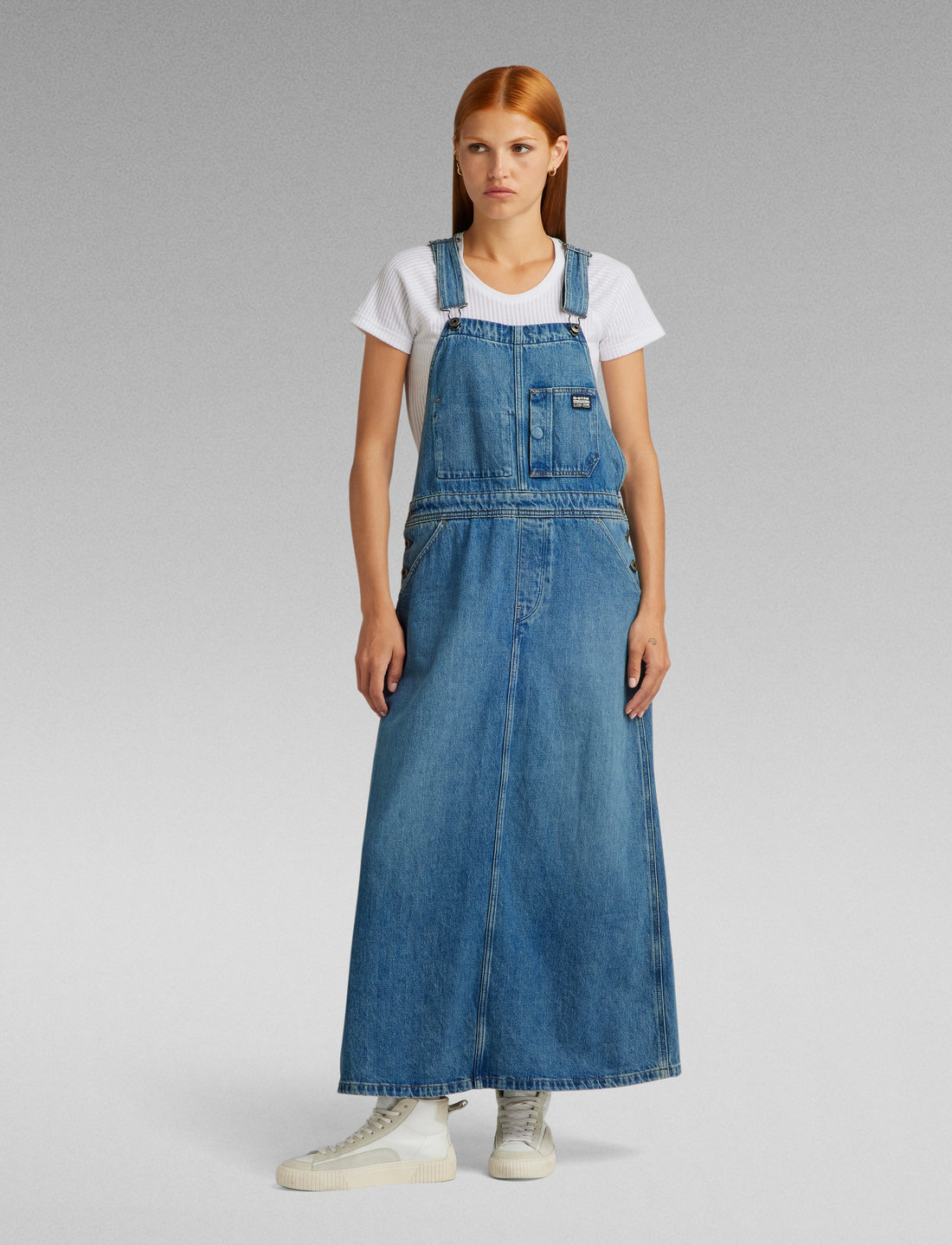 Denim dungaree 2025 dress online