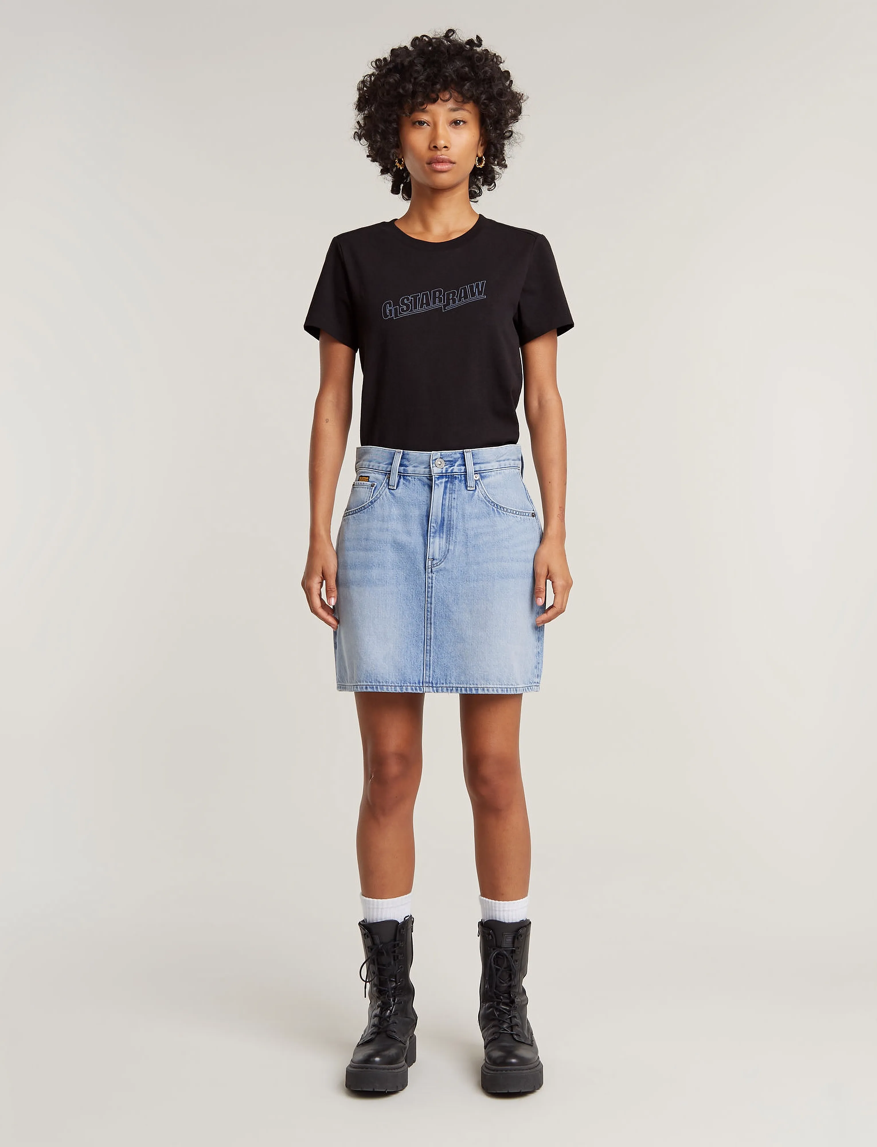 G-Star - Viktoria Short Skirt Clean Edge wmn - sun faded blue cape - 3