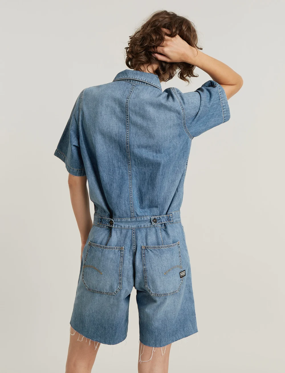 G-Star - Painter Short Overall s\s Wmn - jumpsuits - faded thames - 3