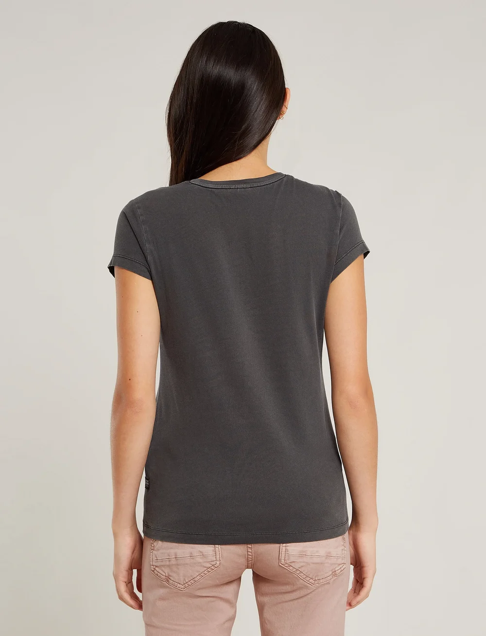 G-Star - Stripe eyben slim v t 2.0 wmn - t-shirts - dk black gd - 2