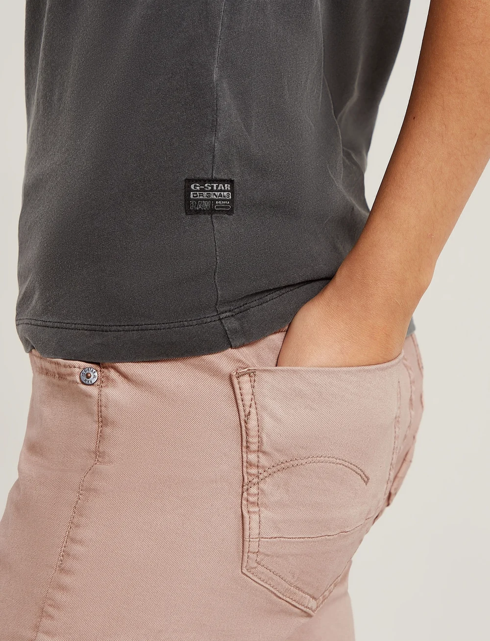 G-Star - Stripe eyben slim v t 2.0 wmn - t-shirts - dk black gd - 4