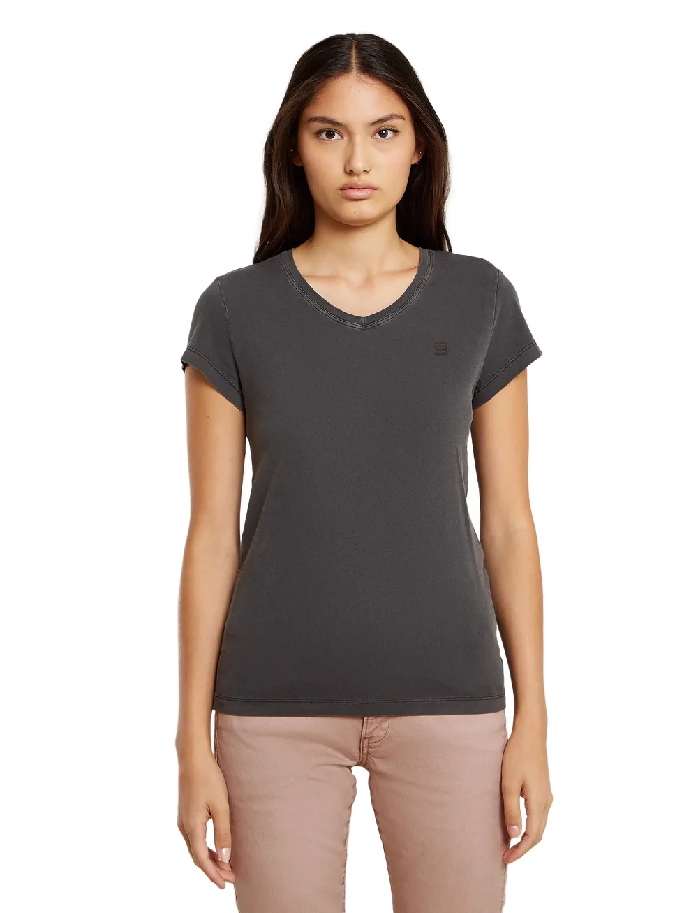 G-Star - Stripe eyben slim v t 2.0 wmn - t-shirts - dk black gd - 5