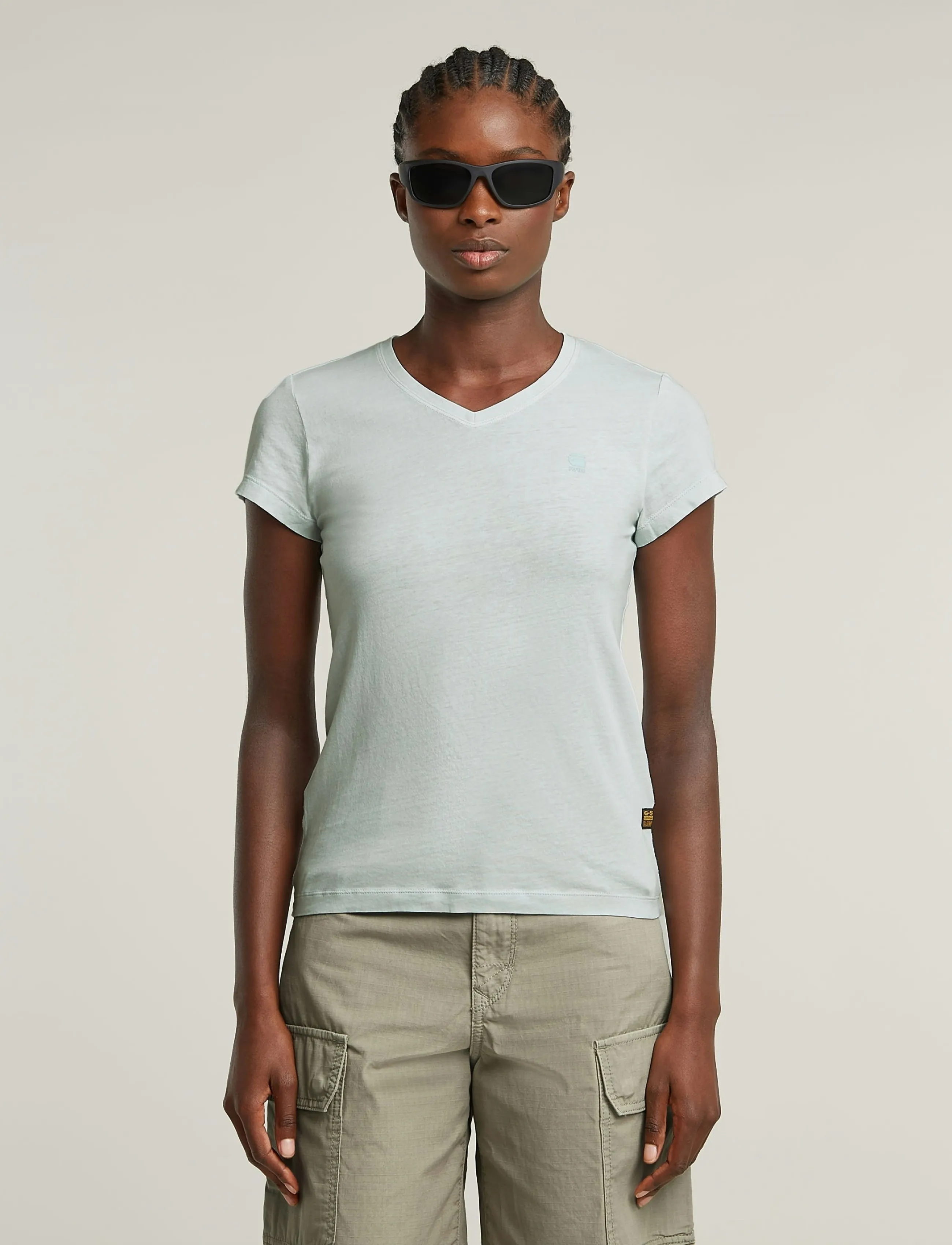 G-Star Overdyed Eyben Slim V T 2.0 Wmn, S, T-shirts & Oberteile, Grün - Short-sleeved, Frauen