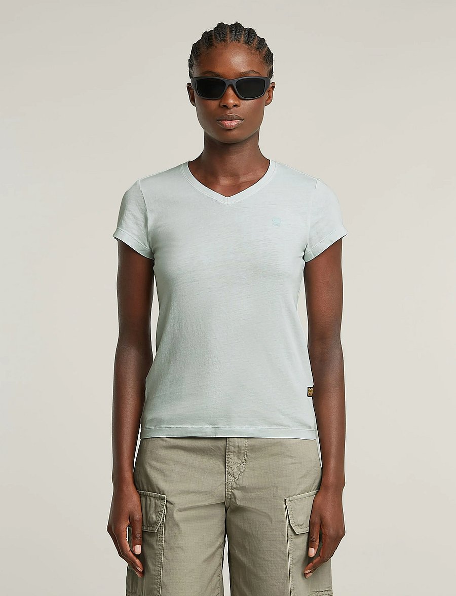 G-Star - Overdyed eyben slim v t 2.0 wmn - t-shirts - plein air gd - 0