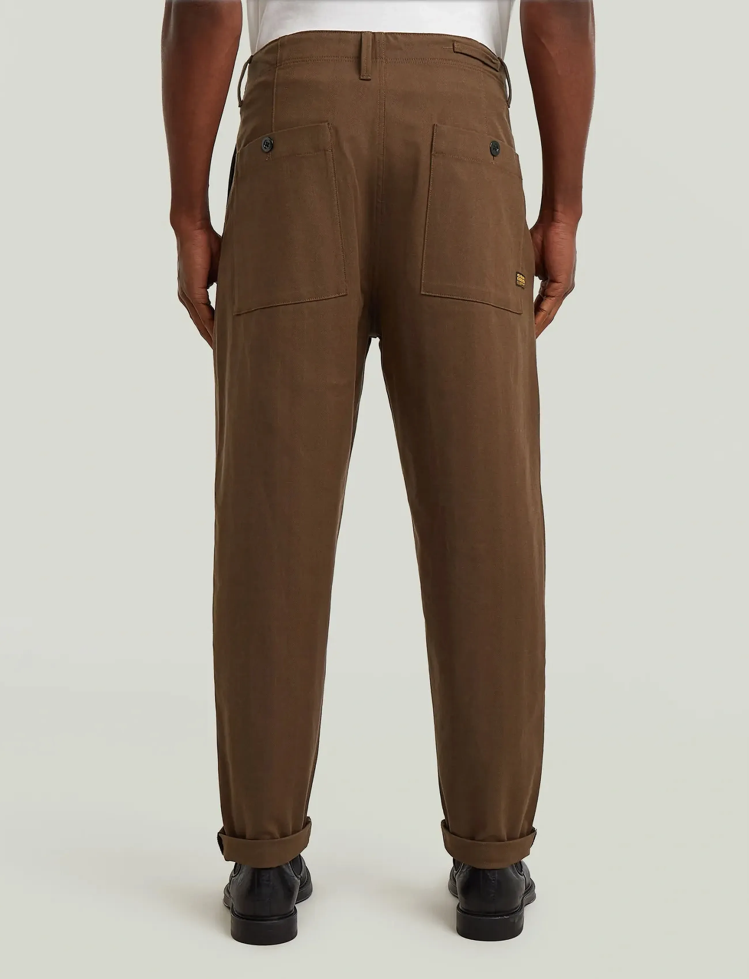 G-Star - Pleated Chino Relaxed Tapered - hørbukser - desert palm/deep brown hb - 2