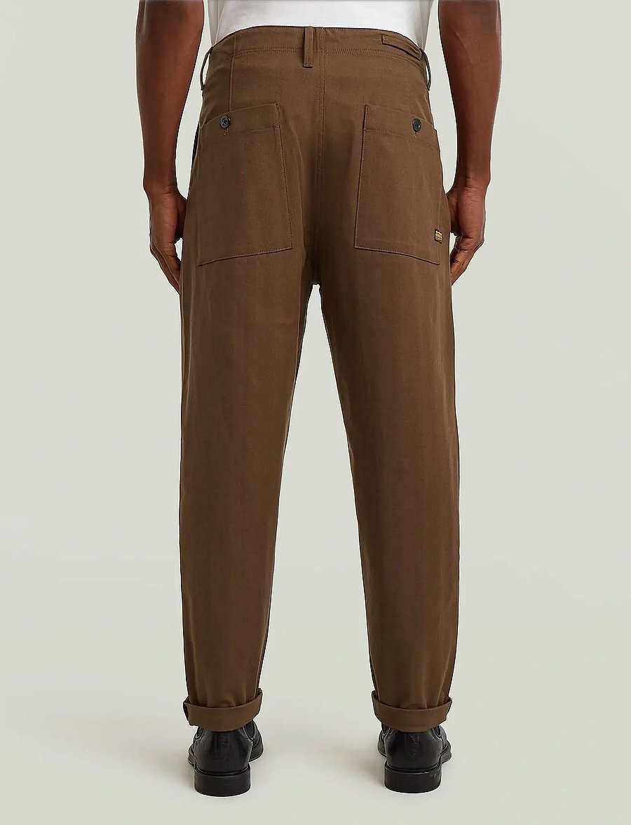 G-Star - Pleated Chino Relaxed Tapered - hørbukser - desert palm/deep brown hb - 2