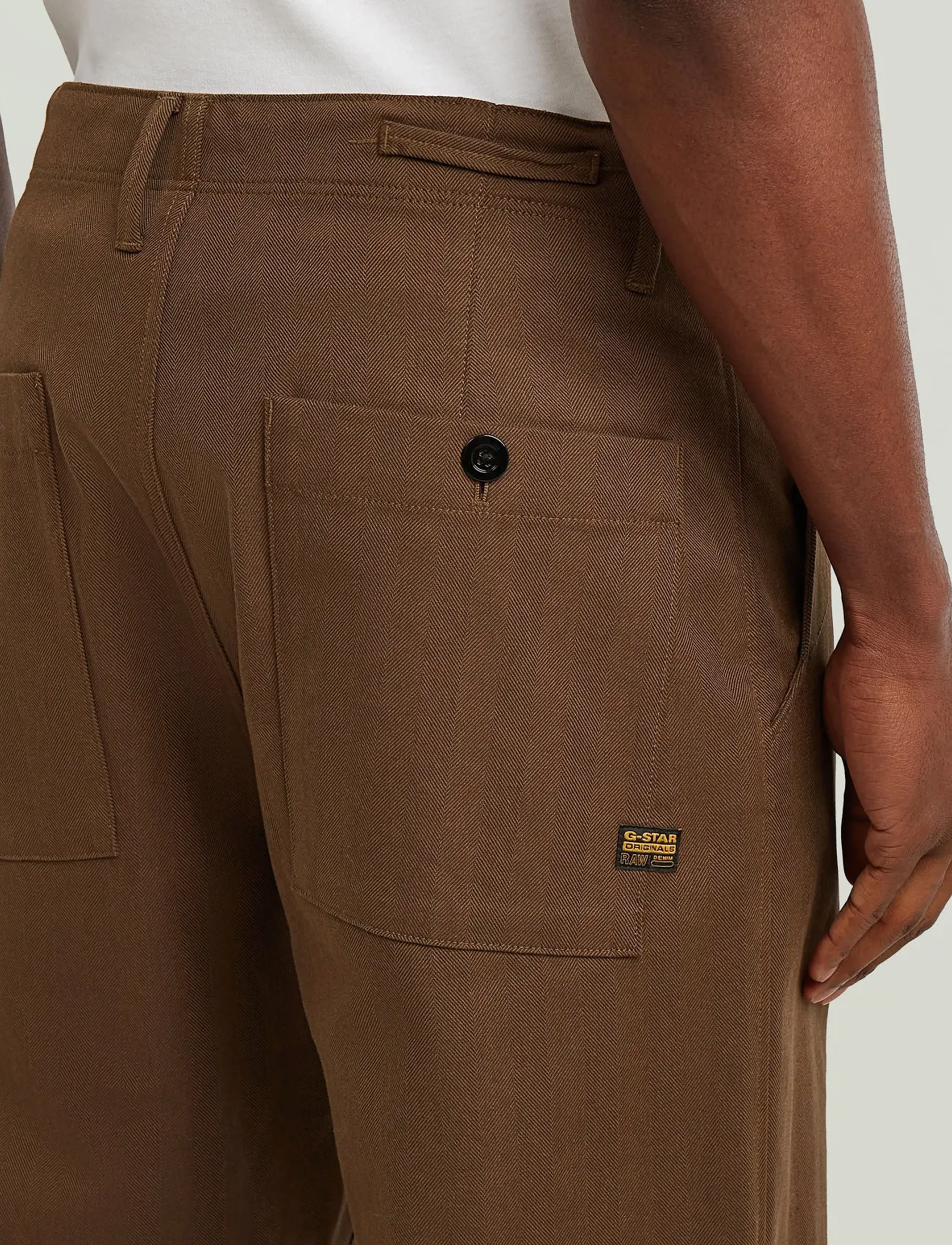G-Star - Pleated Chino Relaxed Tapered - hørbukser - desert palm/deep brown hb - 4