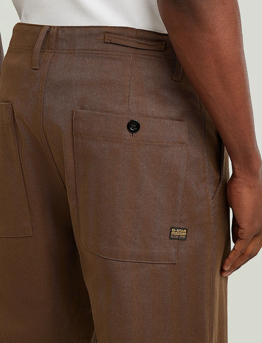 G-Star - Pleated Chino Relaxed Tapered - hørbukser - desert palm/deep brown hb - 4