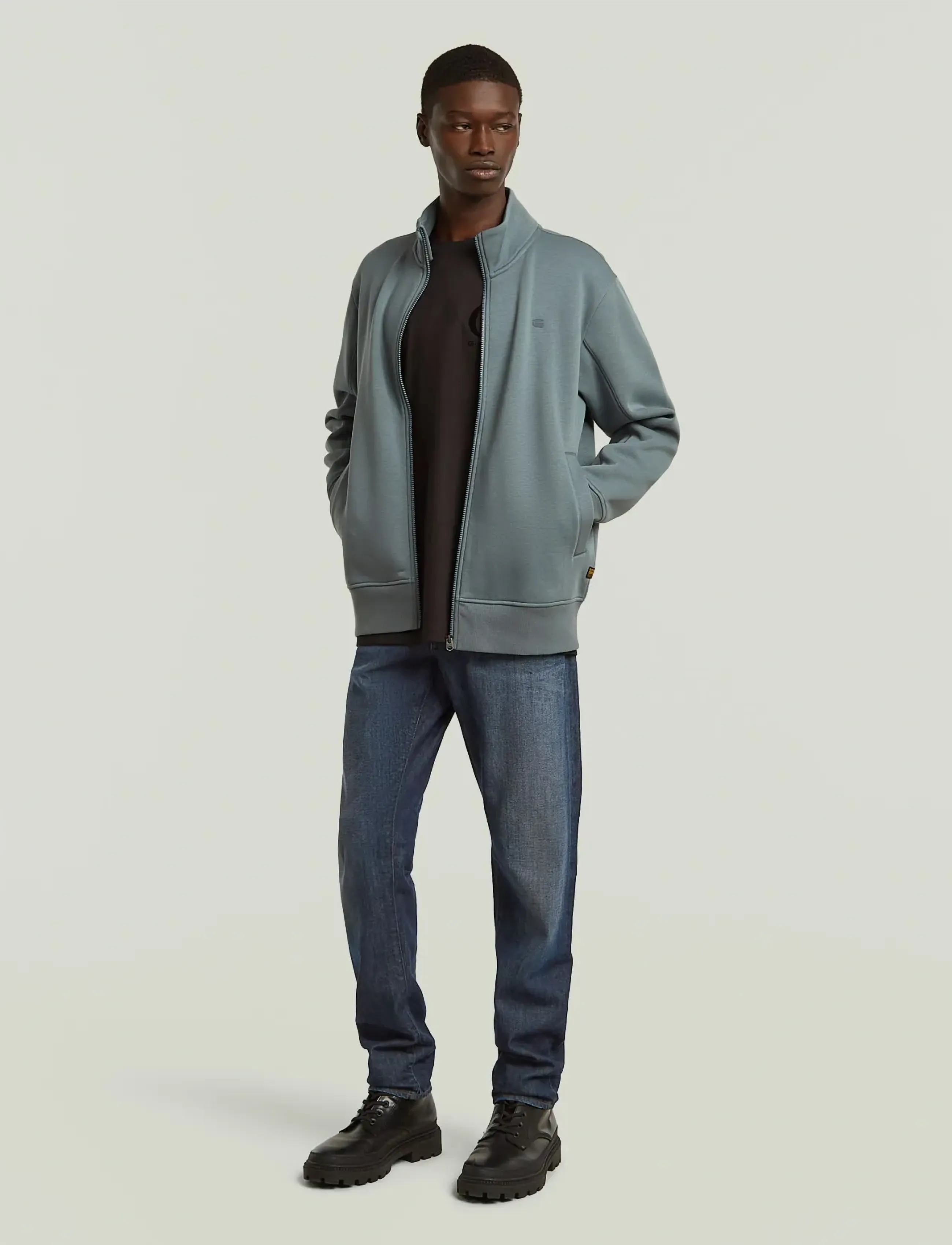 G-Star Track jacket sw l\s - Pullover mit durchgehendem Reißverschluss - AXIS / grey