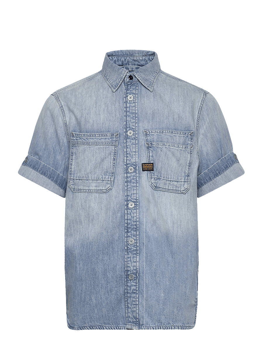 G-Star - Slanted double pocket regular shirt - jeanshemden - sun faded blue mist - 1