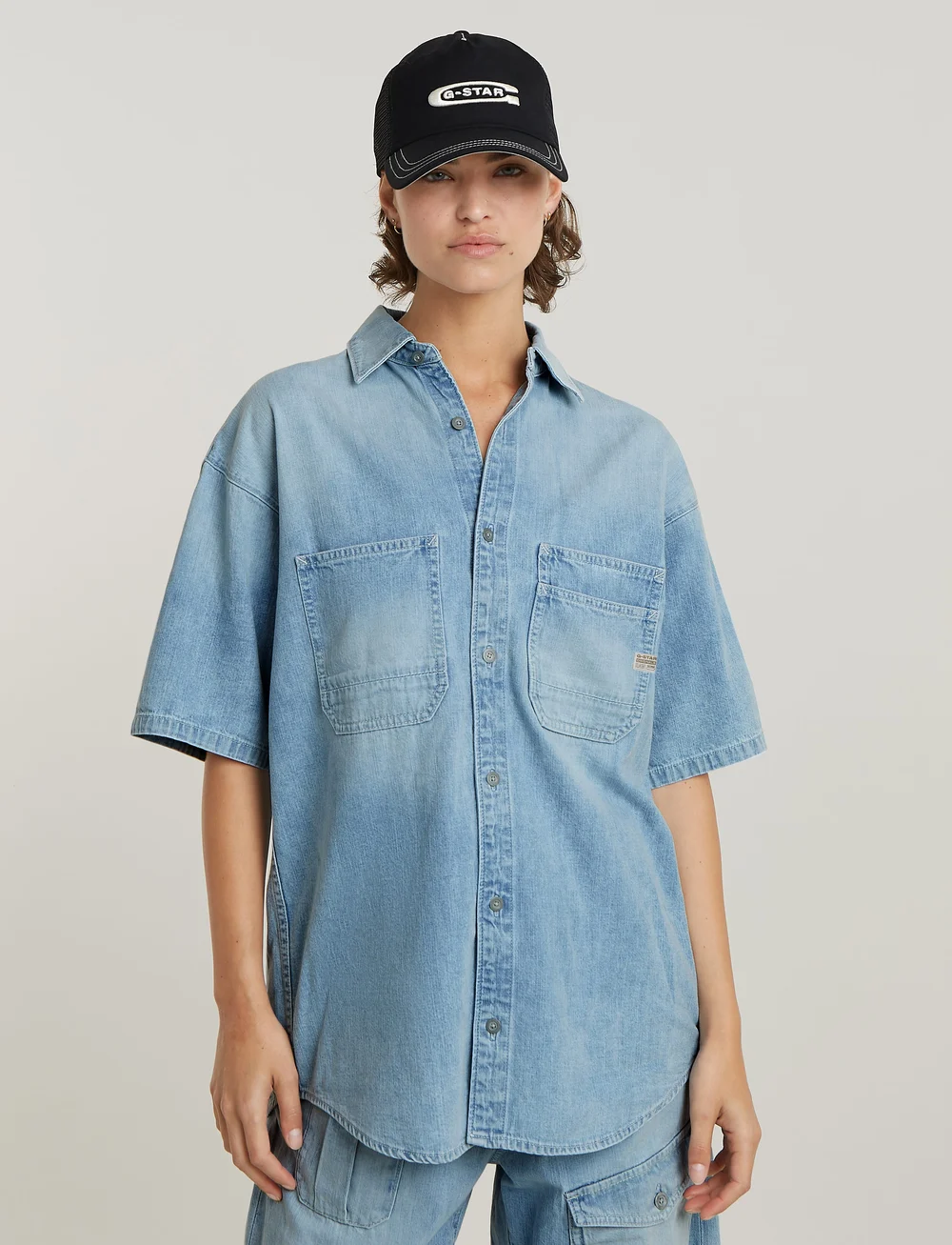 G-Star - Relaxed Venture shirt s\s wmn - jeansskjortor - sun faded blue mist - 0