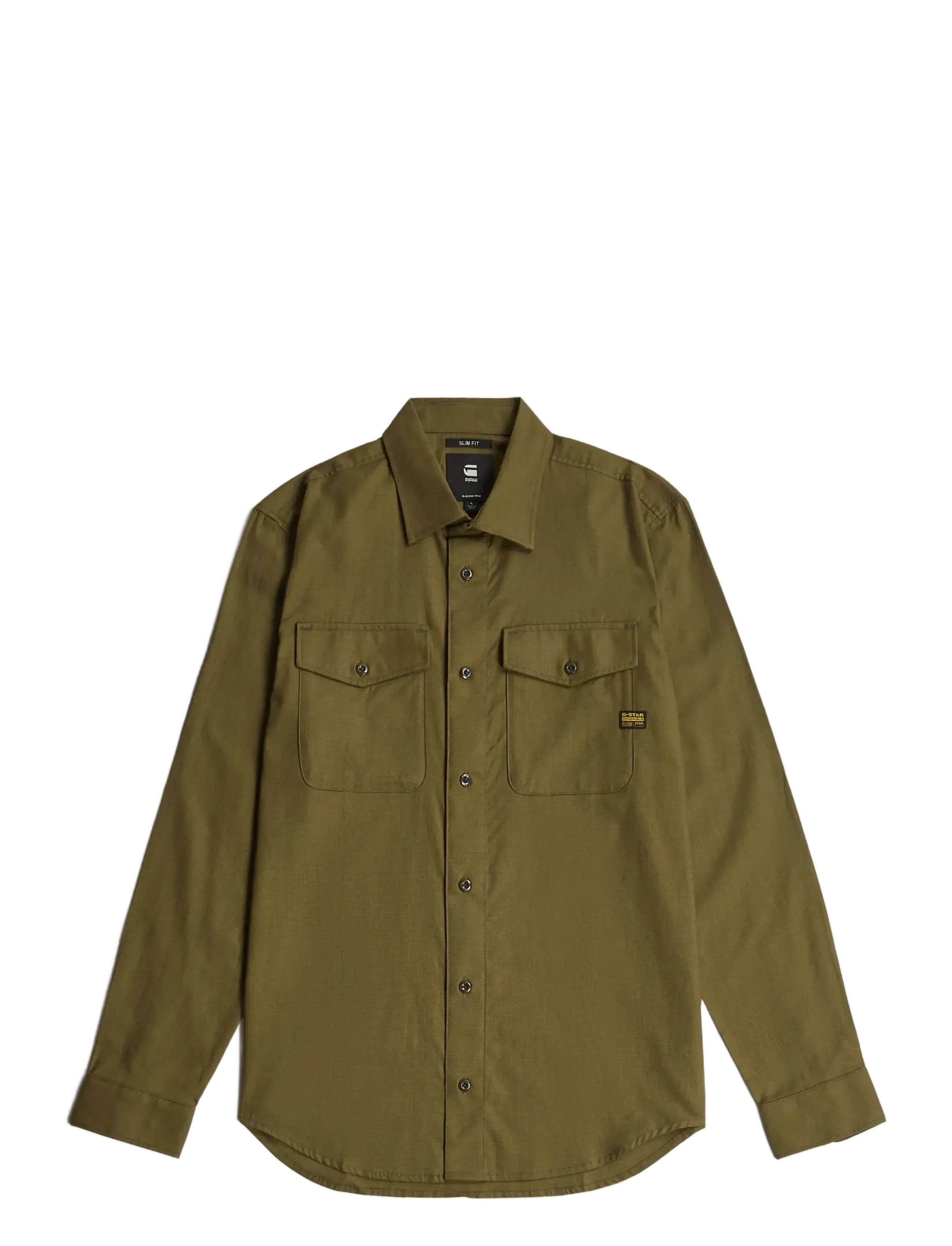 G-Star Marine Slim Shirt l\s - Overhemden - DEEP BROWN/DARK OLIVE OXFORD / khaki/green