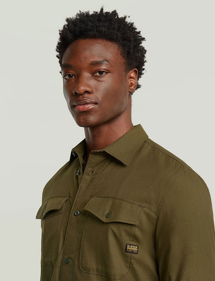 G-Star - Marine Slim Shirt l\s - freizeithemden - deep brown/dark olive oxford - 4