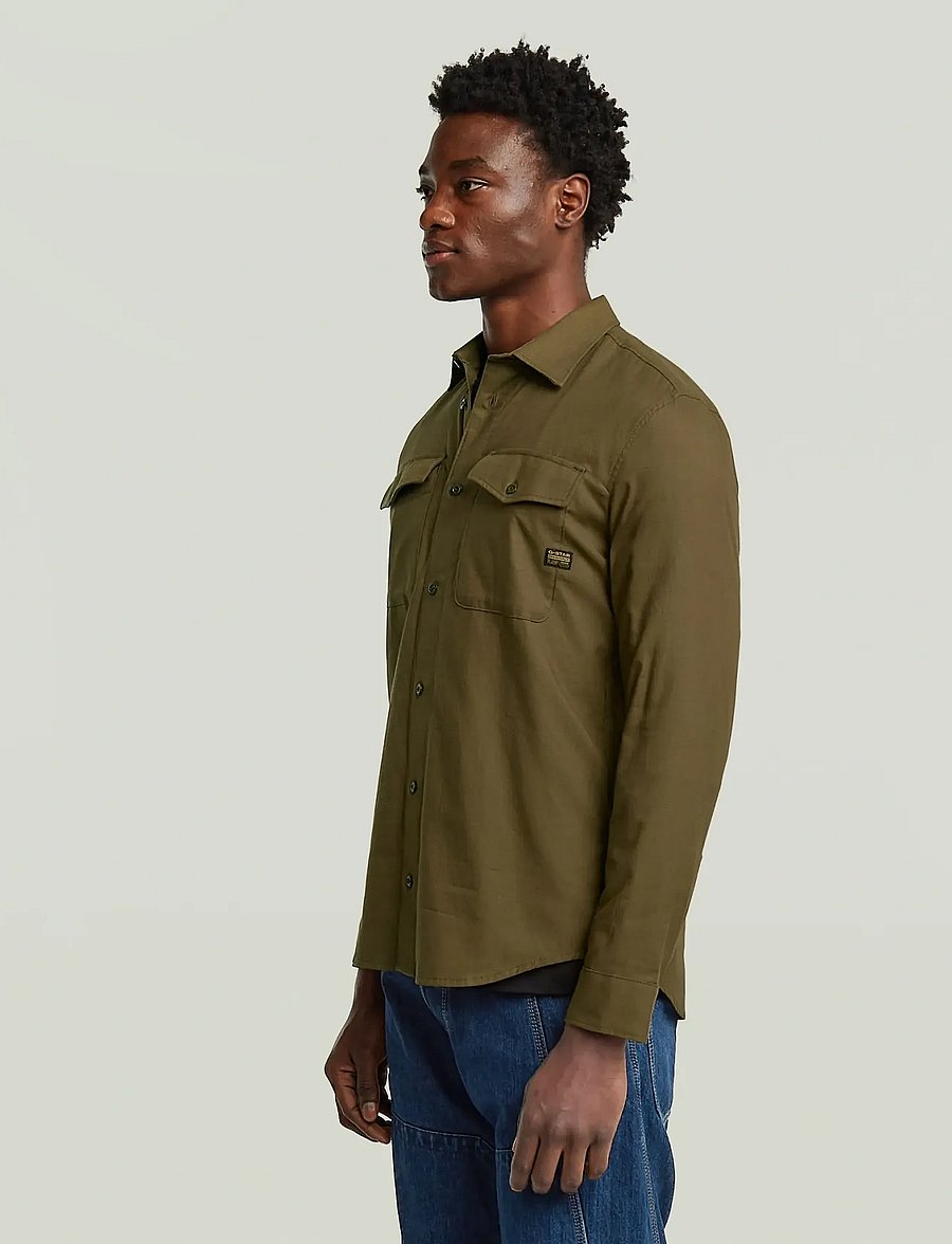 G-Star - Marine Slim Shirt l\s - freizeithemden - deep brown/dark olive oxford - 5