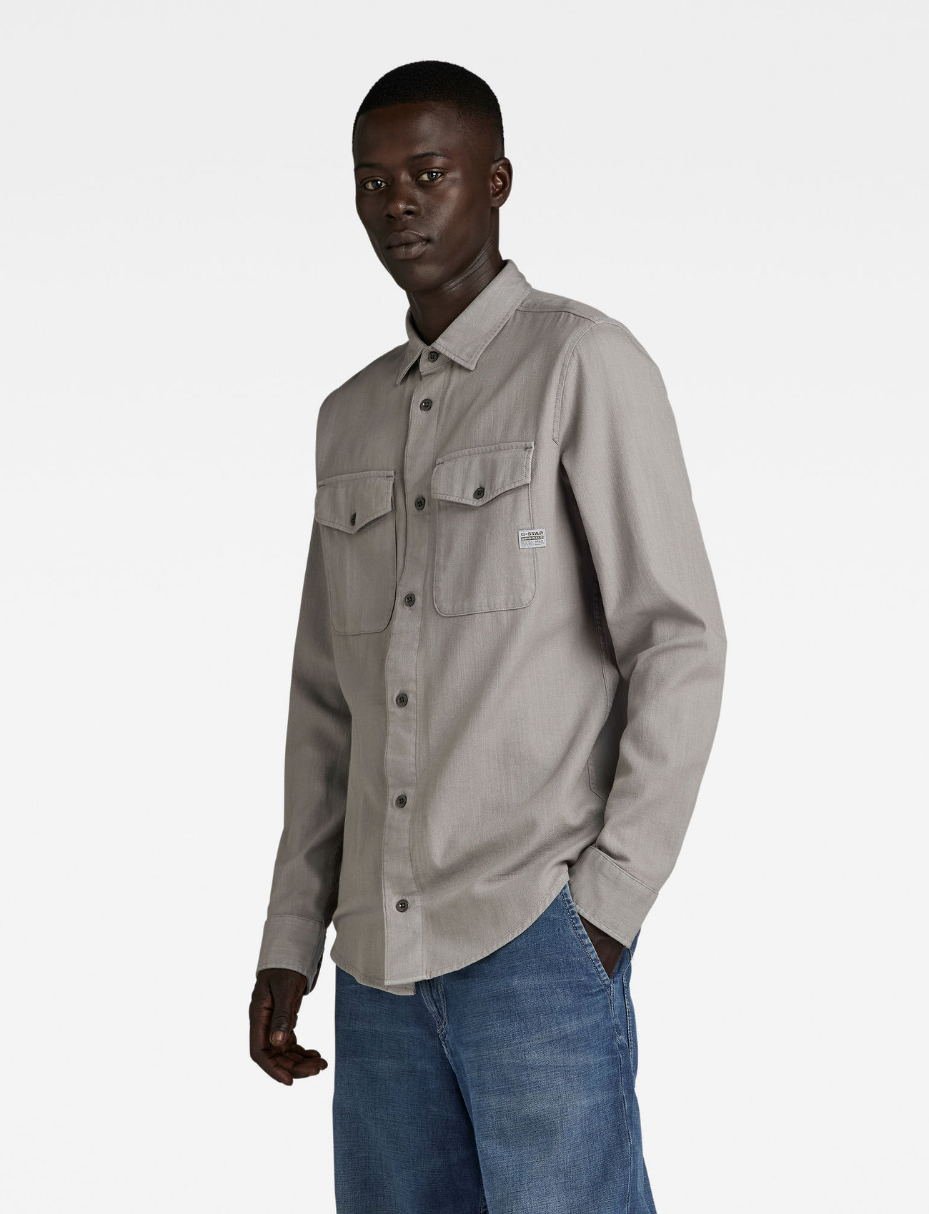 G-Star - Marine Slim Shirt l\s - casual skjorter - grey alloy gd - 4