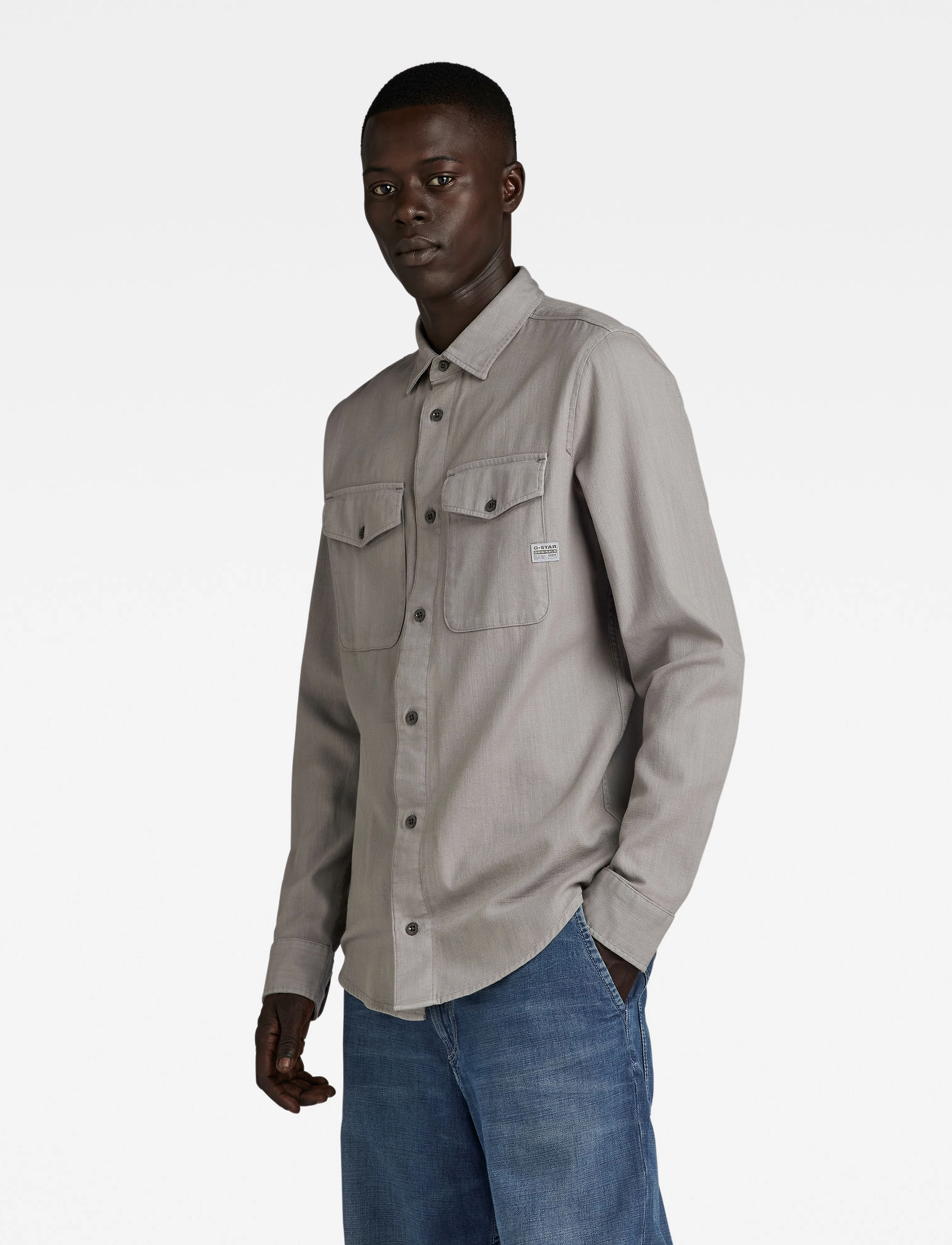G-Star - Marine Slim Shirt l\s - vabaajasärgid - grey alloy gd - 4