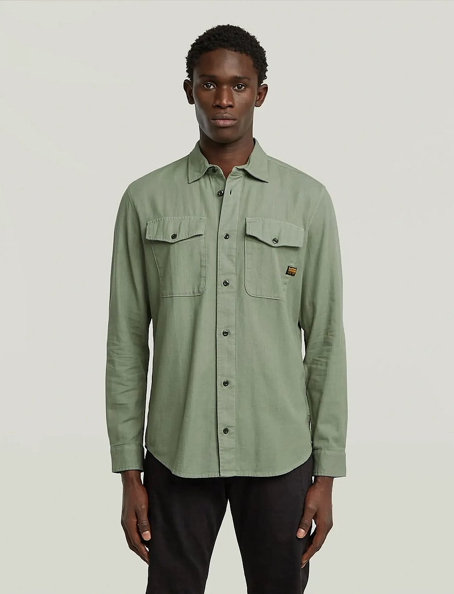 G-Star - Marine Slim Shirt l\s - casual skjortor - lt orphus gd - 0