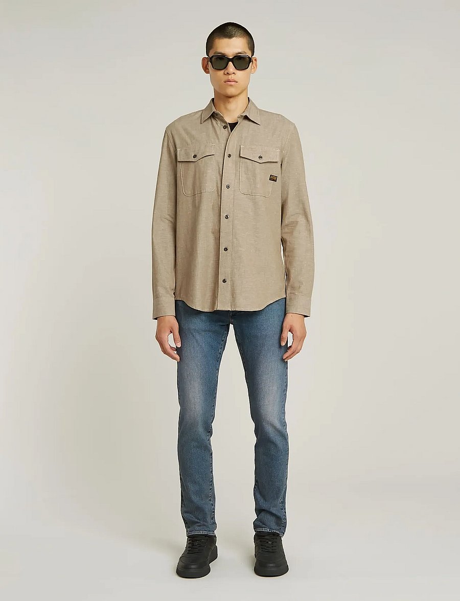 G-Star - Marine Slim Shirt l\s - casual skjortor - toggee/milk - 3