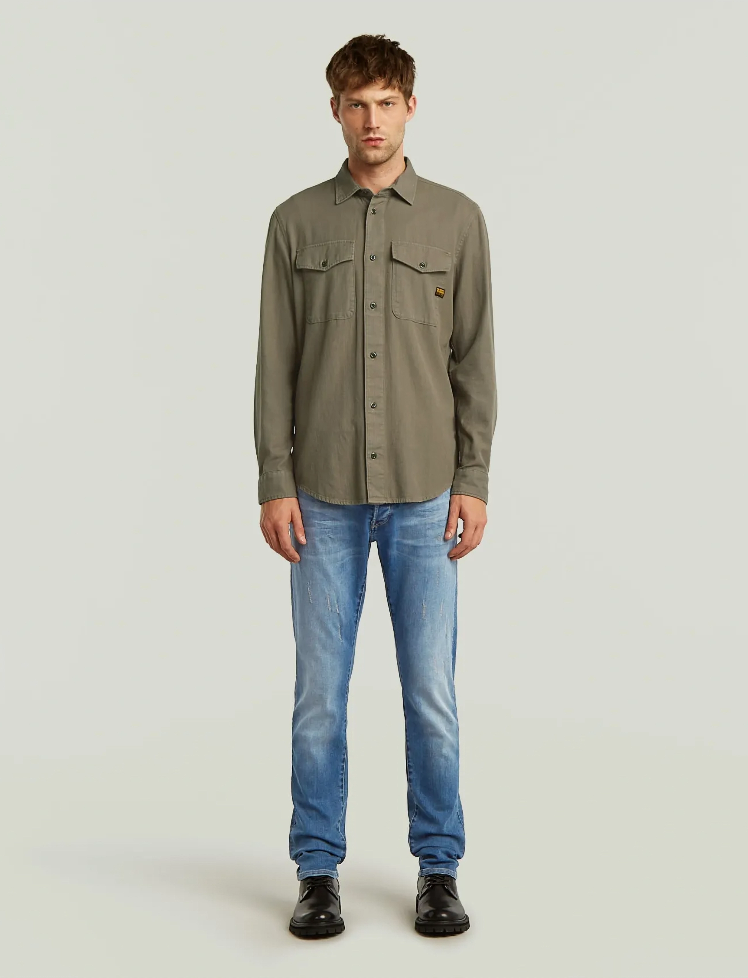 G-Star Marine Slim Shirt l\s - Särgid - TURF GD / khaki/green
