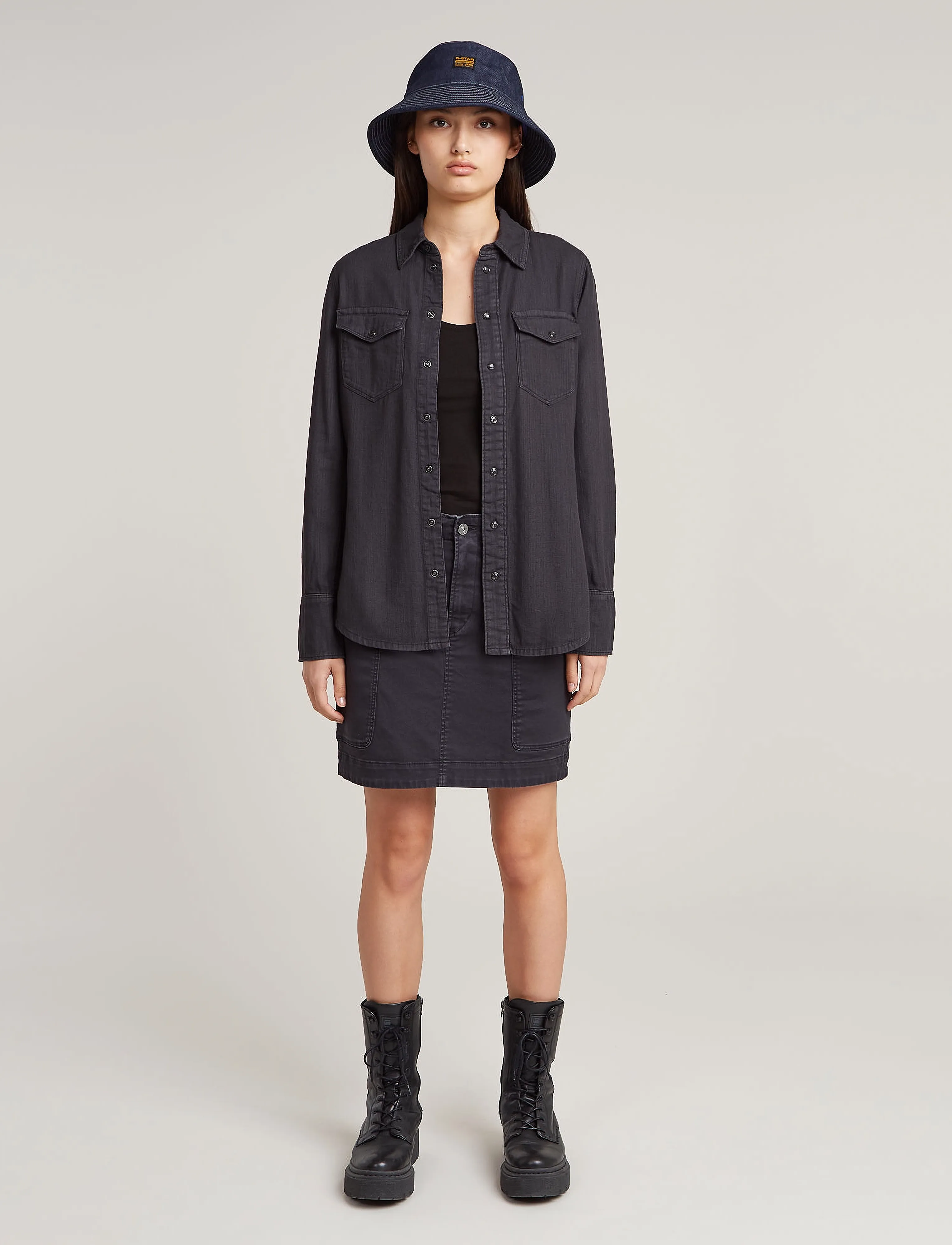 G-Star - Cargo short skirt wmn - denimnederdele - petrol gd - 3