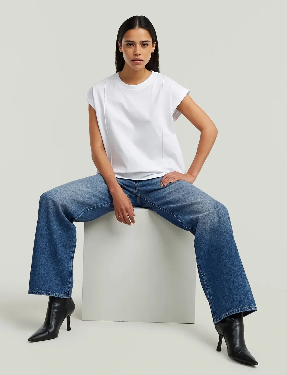 G-Star - Bowey 3D Boyfriend Wmn - proste dżinsy - faded blue chrome - 5