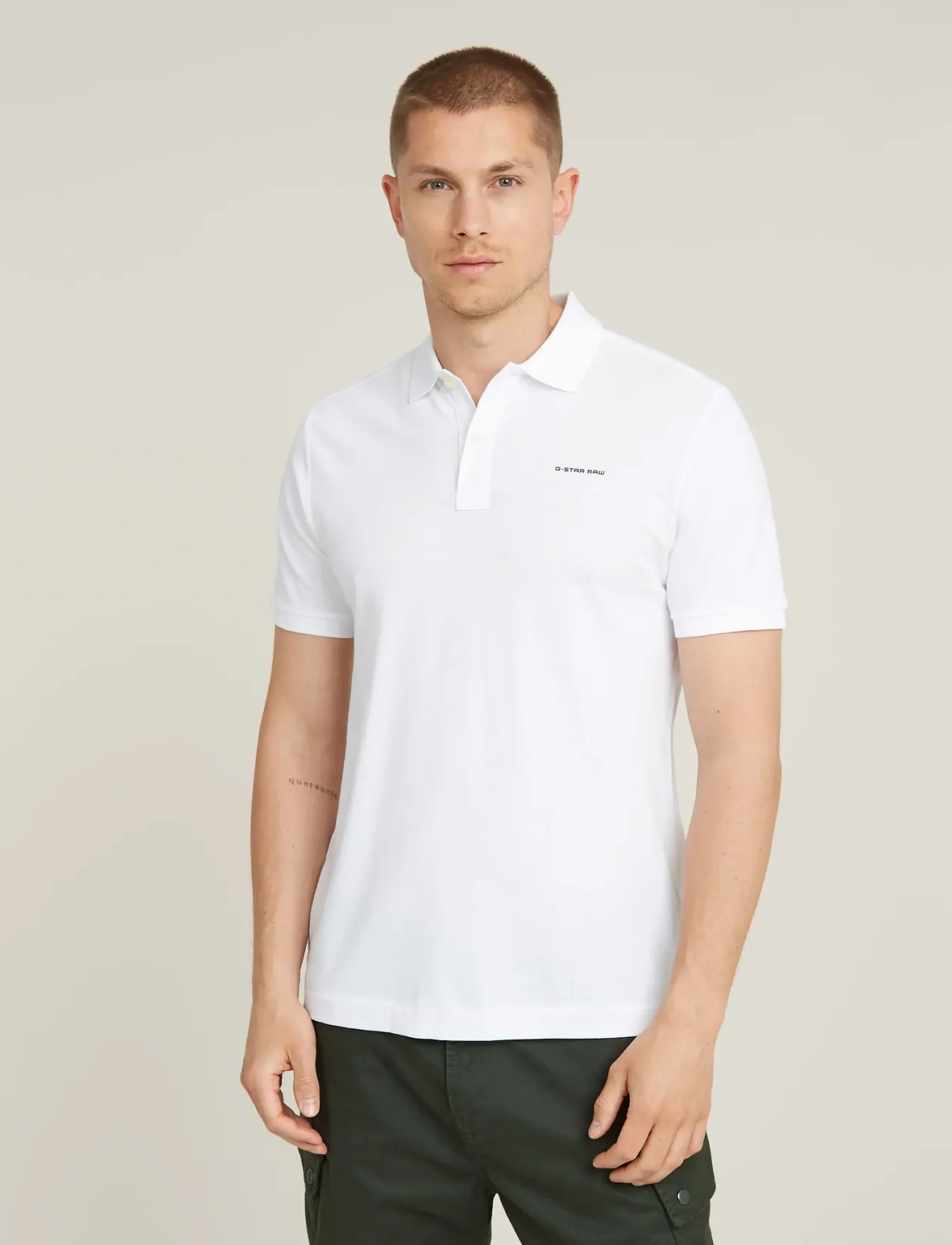 G-Star Oluv slim polo s\s - Winter deals - WHITE / white