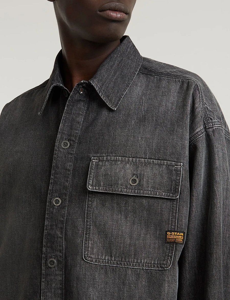 G-Star - Boxy fit flap pocket shirt - denimskjorter - worn in overcast sky - 4
