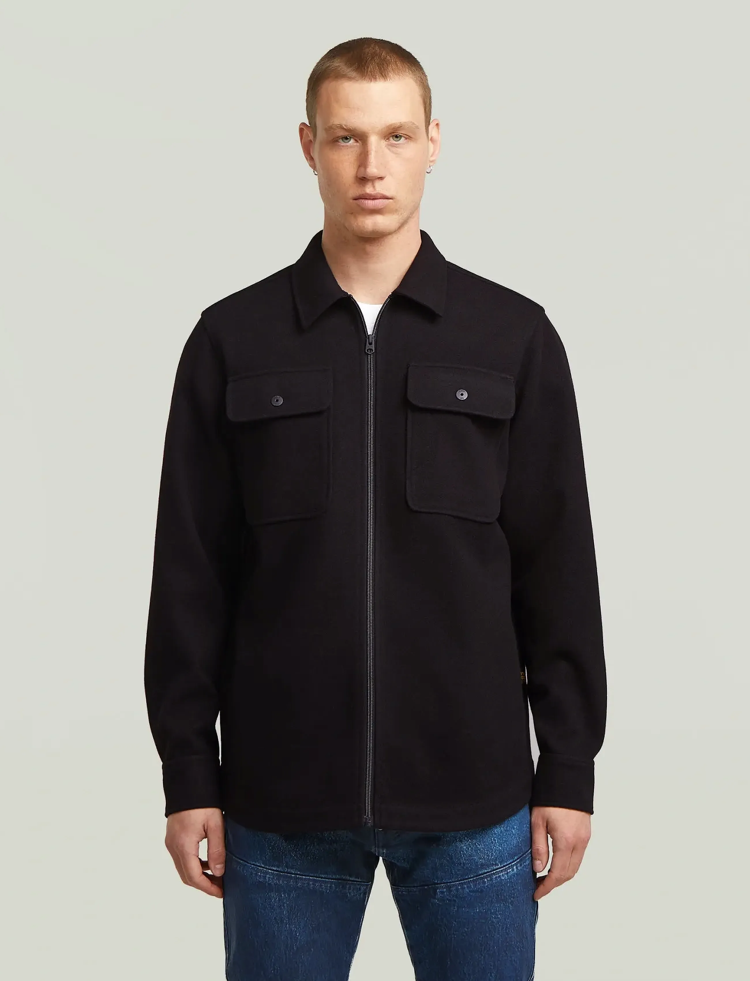 G-Star GPO Zip Overshirt - Pealissärgid - DK BLACK / black