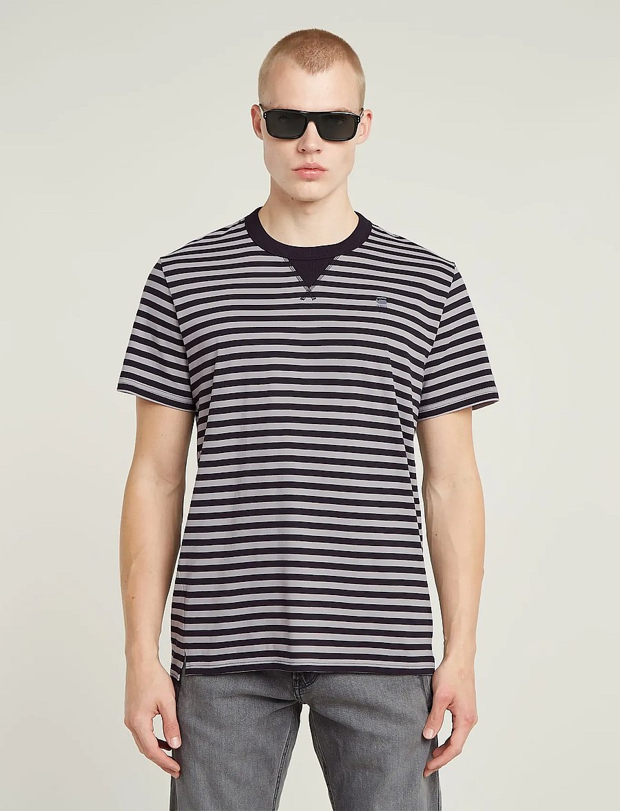 G-Star - Nifous stripe r t - kortærmede t-shirts - dk black/grey alloy stripe - 0