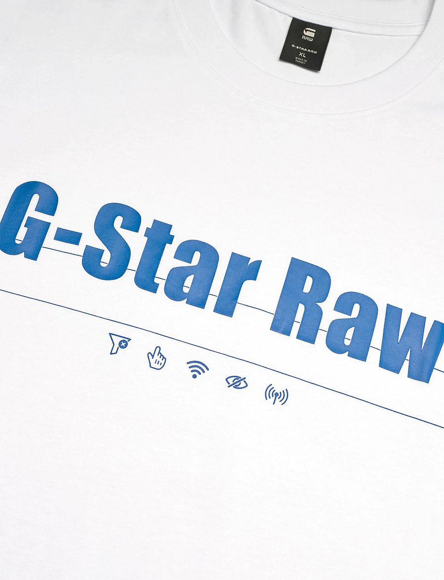 G-Star - Symbols print loose r t - lühikeste varrukatega t-särgid - white - 4