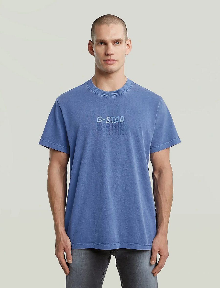 G-Star - Multi logo overdyed loose r t - kortærmede t-shirts - dutch blue gd - 0