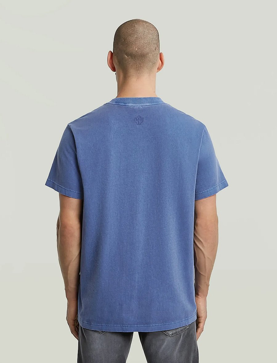 G-Star - Multi logo overdyed loose r t - kortærmede t-shirts - dutch blue gd - 3