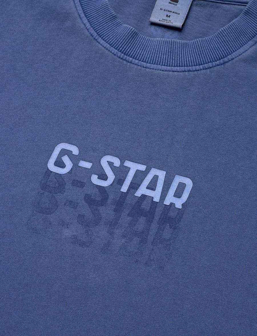 G-Star - Multi logo overdyed loose r t - kortærmede t-shirts - dutch blue gd - 4