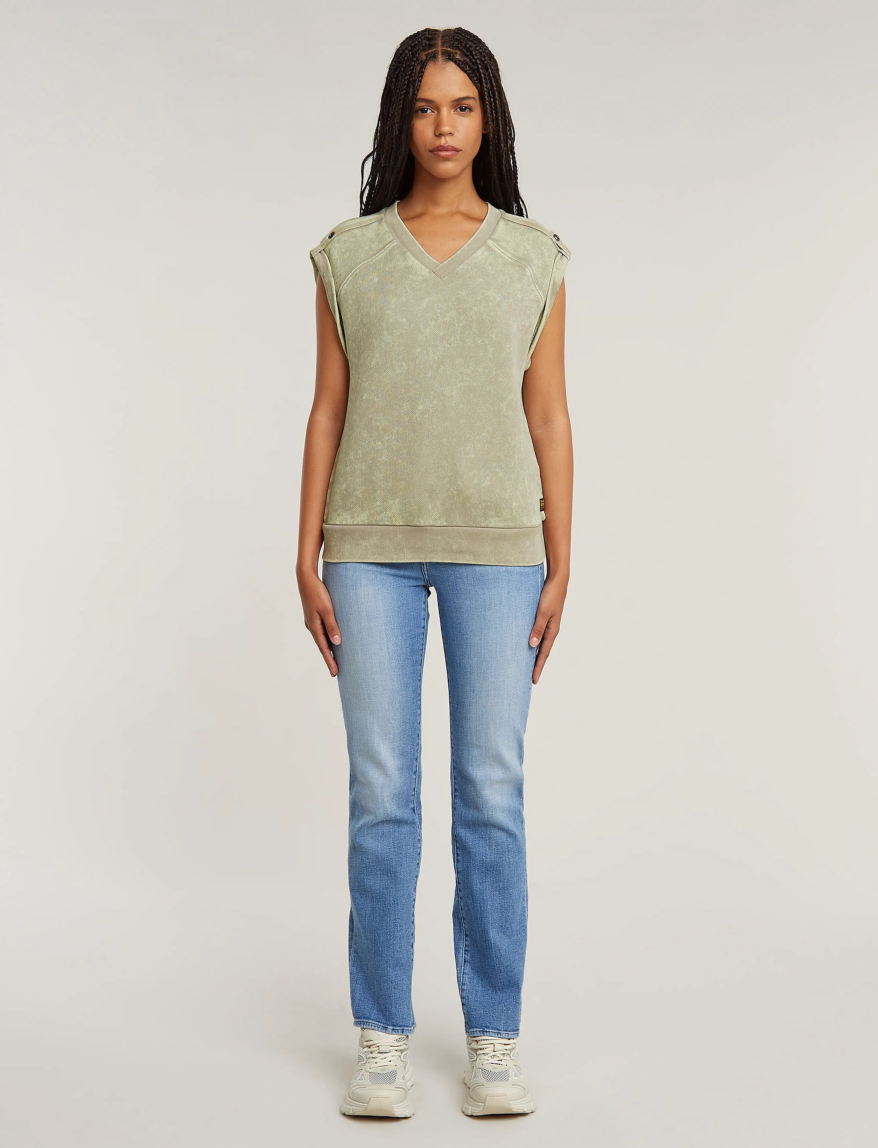 G-Star - Washed s\l sw wmn - hauts sans manches - dk brick double dye - 3