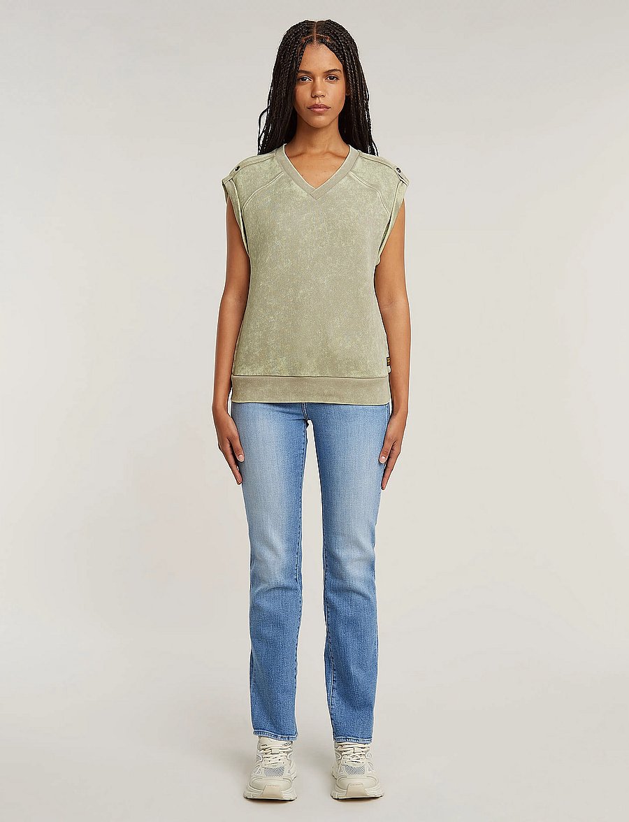 G-Star - Washed s\l sw wmn - Ärmellose tops - dk brick double dye - 3