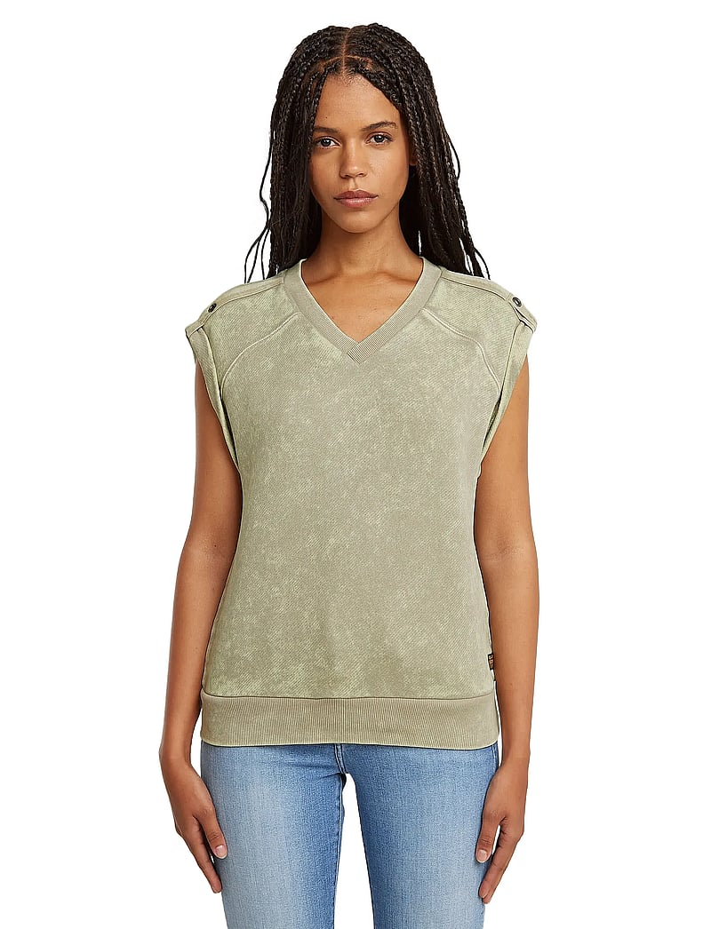 G-Star - Washed s\l sw wmn - Ärmellose tops - dk brick double dye - 5