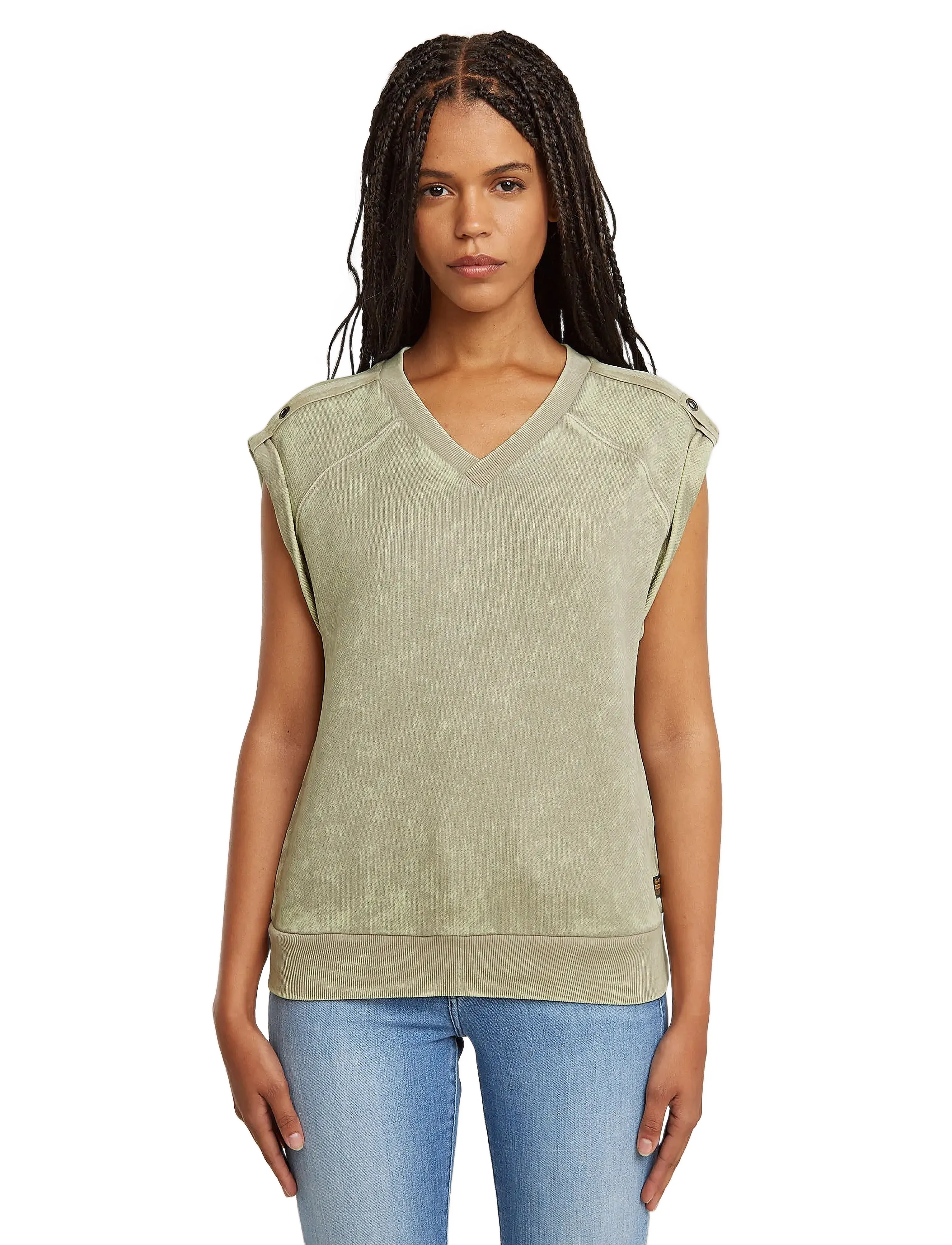 G-Star - Washed s\l sw wmn - hauts sans manches - dk brick double dye - 5