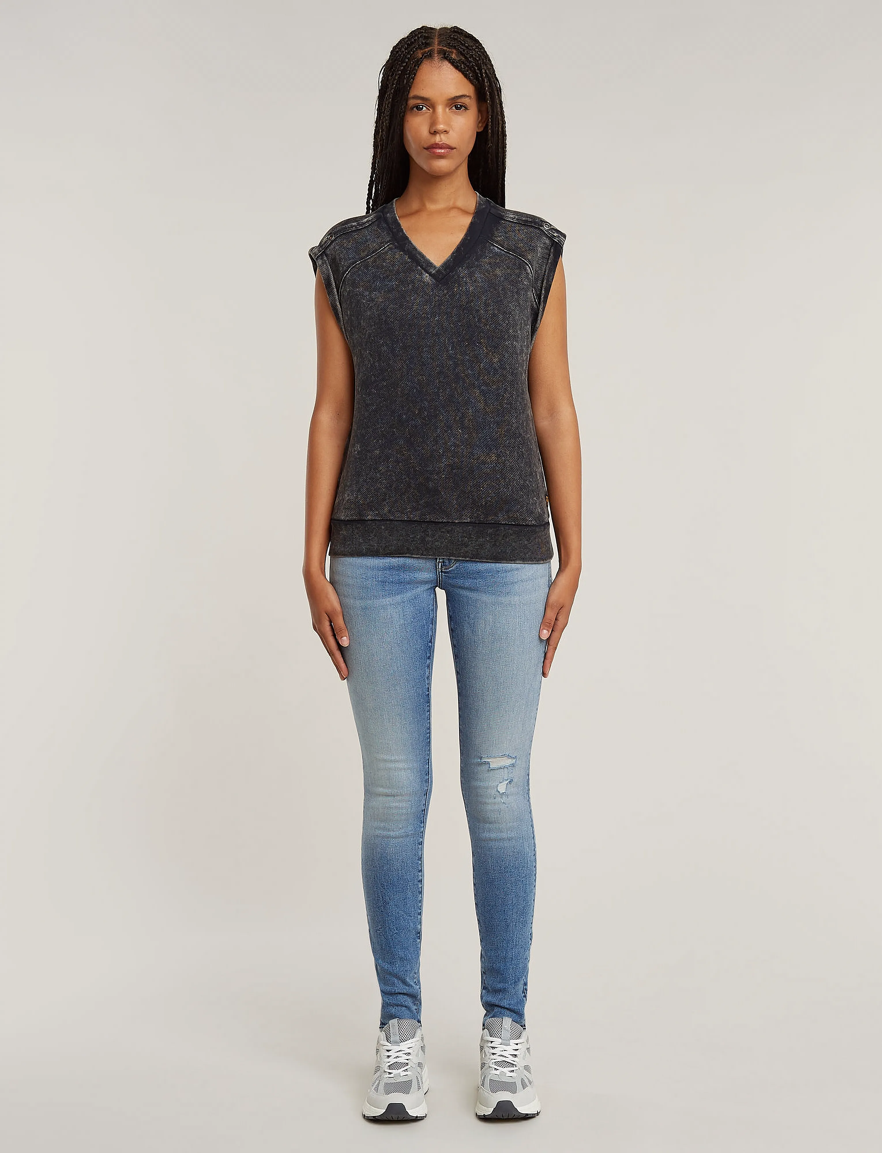 G-Star - Washed s\l sw wmn - sleeveless tops - petrol double dye - 3