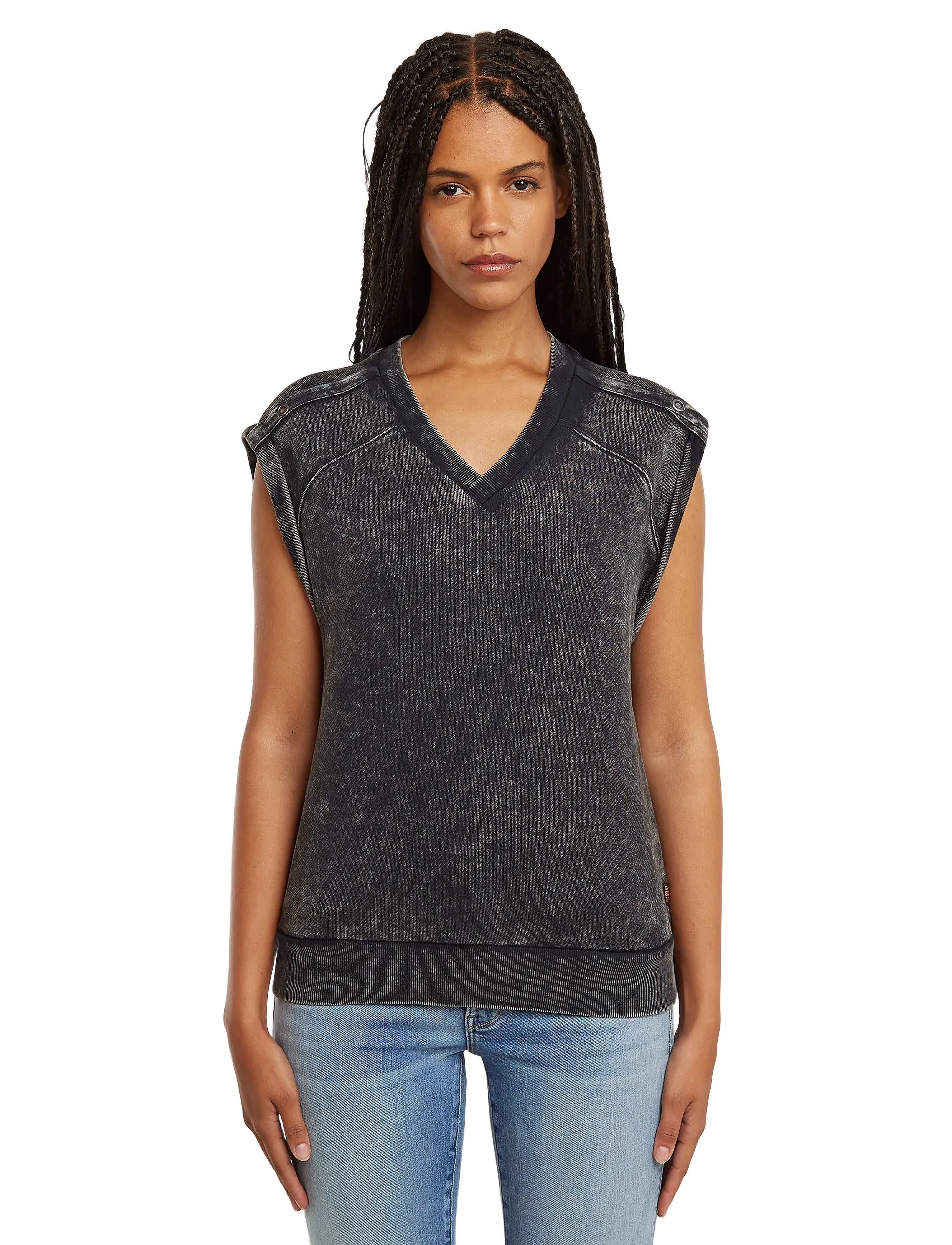 G-Star - Washed s\l sw wmn - sleeveless tops - petrol double dye - 5