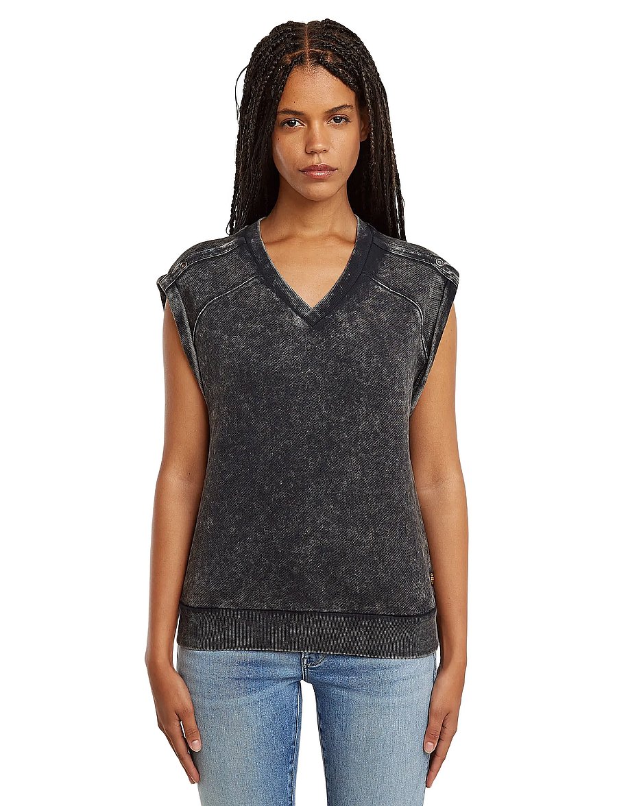 G-Star - Washed s\l sw wmn - Ärmellose tops - petrol double dye - 5
