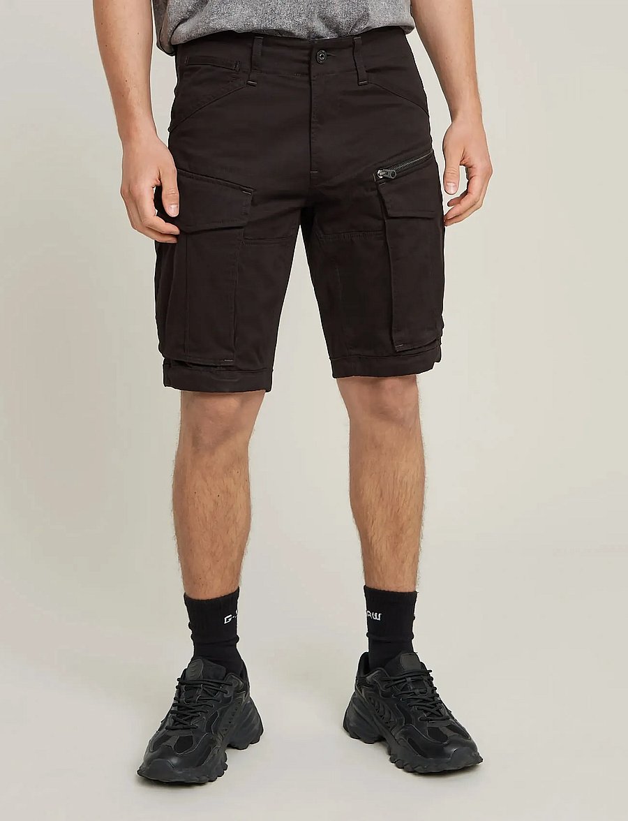 G-Star - Rovic zip regular short - lühikesed kargopüksid - dk black - 0