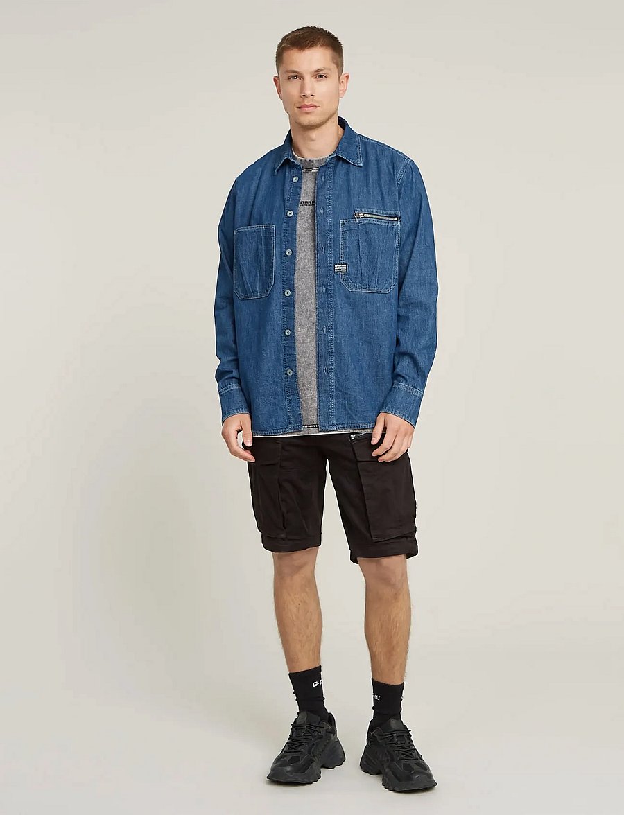 G-Star - Rovic zip regular short - lühikesed kargopüksid - dk black - 4
