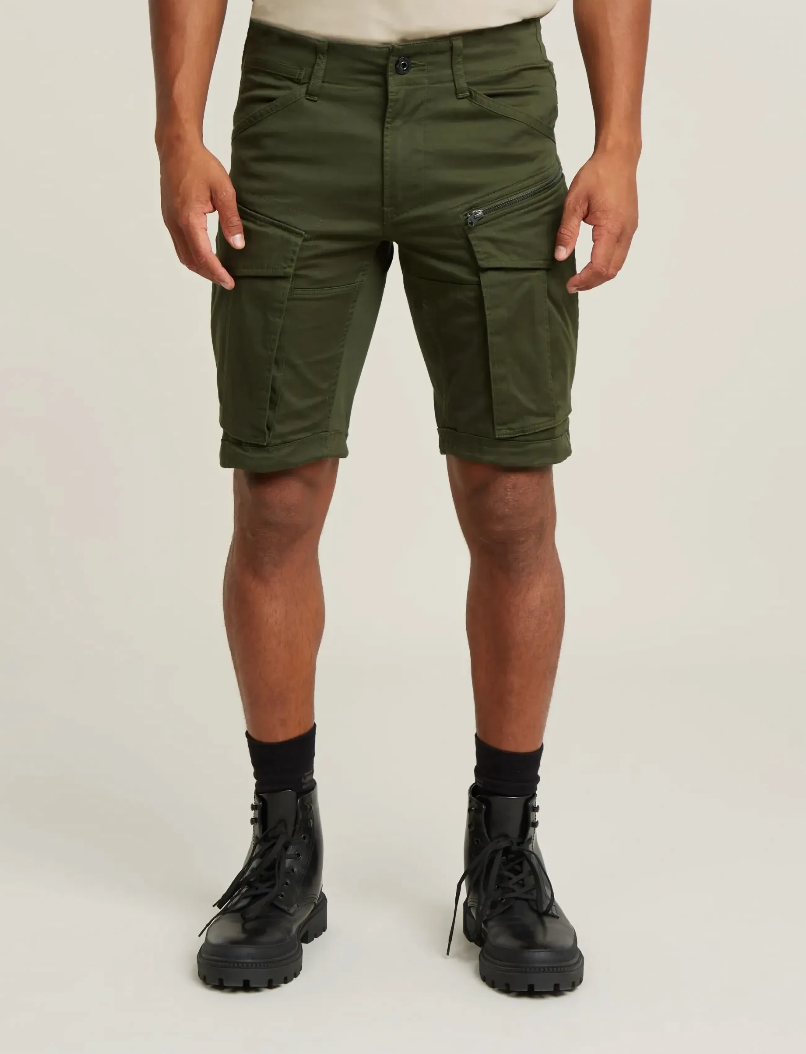G-Star Rovic Zip Regular Short, 30, Khaki green, Shorts > Cargo Shorts, Herre